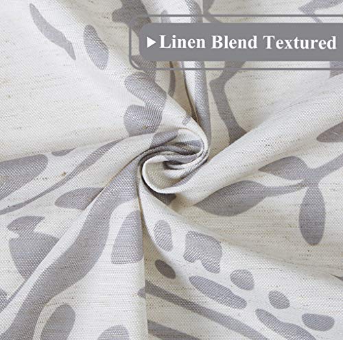 Ronaldecor Linen Window Treatment Sets Grommet Top Paisley Curtain Panels Traditional Style Floral Print Vintage Damask Drapes For Bedroom, 2 Panels, 52" X 84", Grey #TOP4