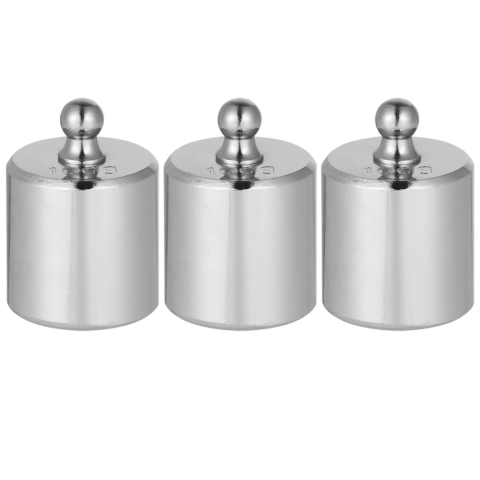 3 Pesas de Calibración Cromadas de Acero para Balanza Electrónica, Precisión M2, Pinzas Incluidas, Ideales para Calibrar Básculas Electrónicas