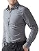 PAUL JONES Men's Slim Fit Dress Shirts for Work Dark Grey Formal Shirts (M)