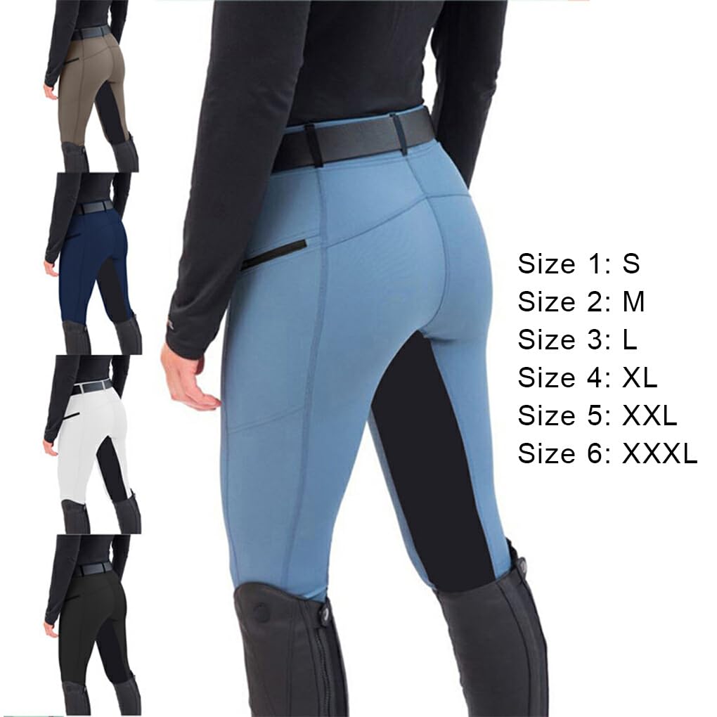Pantaloni da Equitazione Resistenti agli Strappi Cuciture Fini e Pantaloni da Equitazione Senza spargimento Poliestere Squisito mestiere Equestrain, Azzurro M