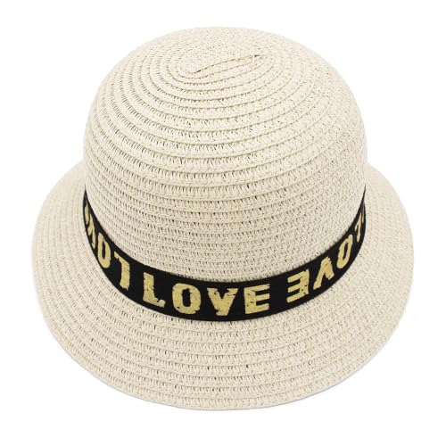Image of VRITRAZ Kids Straw Hat for Baby Boys & Girls | Printed Summer Sun Hat, Woven Wide Brim Beach Cap, Lightweight Breathable Holiday Travel Picnic Outdoor Fancy Dress Fashion Hat for Children & Toddler