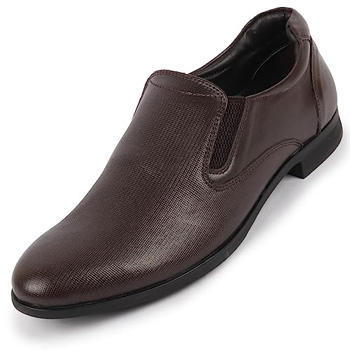Image of FAUSTO Men Leather Formal Pull-On Shoes