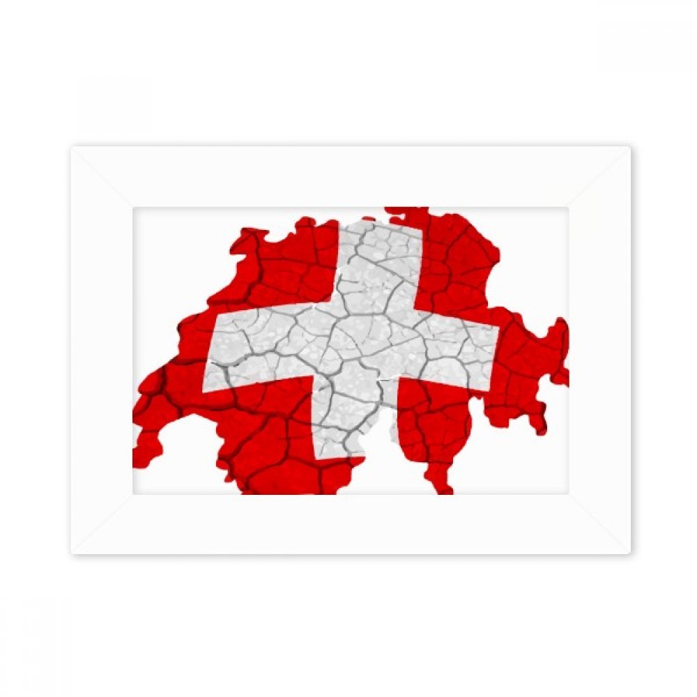 Cadre photo blanc Motif Suisse 10x15 cm pour bureau et décoration