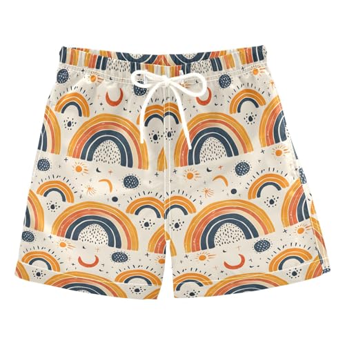 Lovely Bohemian Rainbow Boys Swim Trunks Toddler Shorts Swimwear Boardshorts