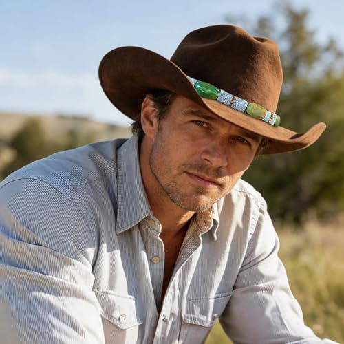 Image of Cowboy Hat Bands for Men Women,Braided Hatbands Belt for Cowboy /Western /Fedora /Cowgirl Hats Multicolor