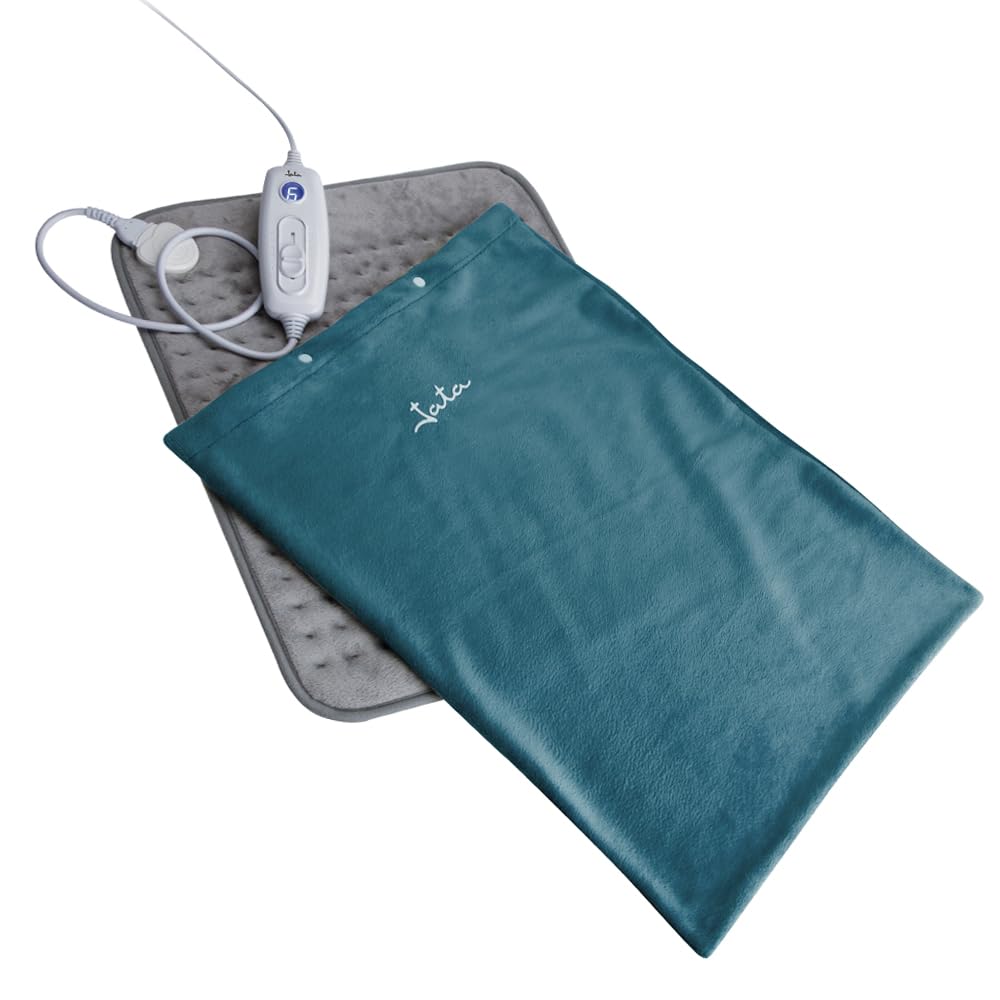 JATA JCAE5422 - Manta Electrica, Almohadilla Térmica, Almohadilla De Calefacción Eléctrica Con Apagado Automático. 6 Temperaturas. 40 x 30 cm. Manta para Espalda, Cuello, Hombros, Vientre y Lumbar