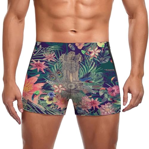Short de bain homme à séchage rapide motif plume égyptienne