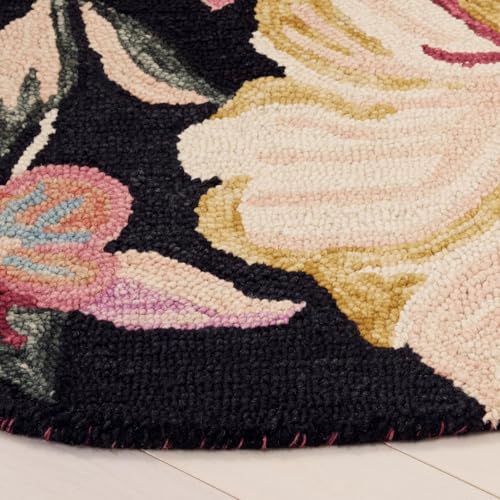 Image of Sifa Carpet Traditional Floral Round Area Rug - Hand-Tufted New Zealand Wool Circular Carpet for Dining Room & Bedroom Weight -6 Pund, Size-3x3 Feet (36x36 Inch Round)