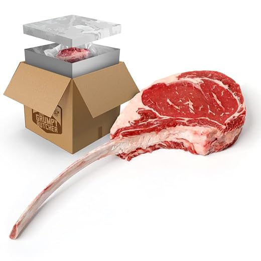 Grumpy Butcher Australian Wagyu Beef Monster Tomahawk Steak, 48-60 oz | Aged Pure-blood Wagyu, Professional Cut & Trim | Bone-in Tomahawk Steak