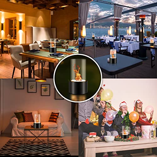 Oubrts Mini Fire Pit, Indoor Fire Pit Tabletop, Personal Fireplace, Tabletop Fireplace, Table Top Fire Pit Bowl Use Iso-Isopropyl Alcohol And Ethanol As Fuel (Black) #TOP6