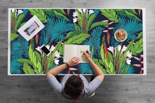 Tapis de souris antidérapant bords arrondis 120x60 vinyle PVC jungle tropicale