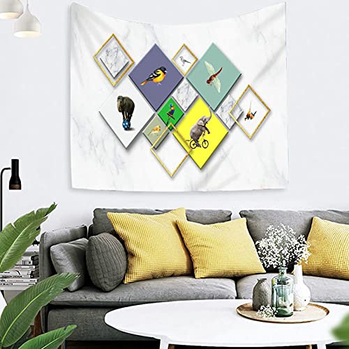 Tapiz de pared de animales multicolor para decorar salones y dormitorios modernos 7