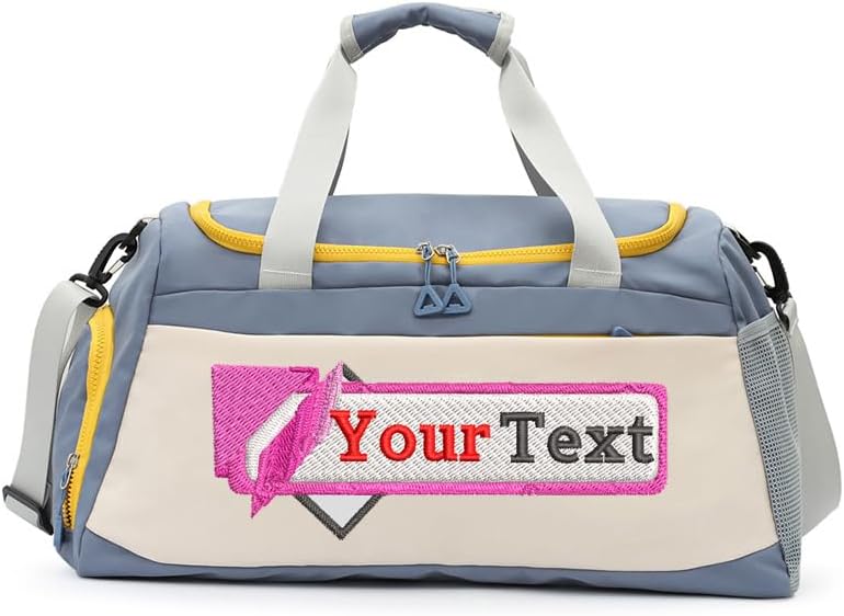 Custom Gym Bag for Women Men with Shoes Compartment Sports Duffle Bag Personal item travel Duffel Bags Tote Bag Small Carry on Weekender Overnight Bag Workout Dance Bag