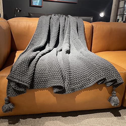 Ccivc 50X60 Knitted Throw Blanket With 3D Bubble Textured Super Soft Warm Cozy Lightweight Throws For Couch Sofa Chair Bed Home Decoration Acrylic (Black) #TOP12