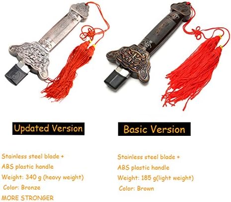 Retractable Sword, Tai Chi Kung Fu Martial Arts Magic Sword for Exercises Performance (Bronze)
