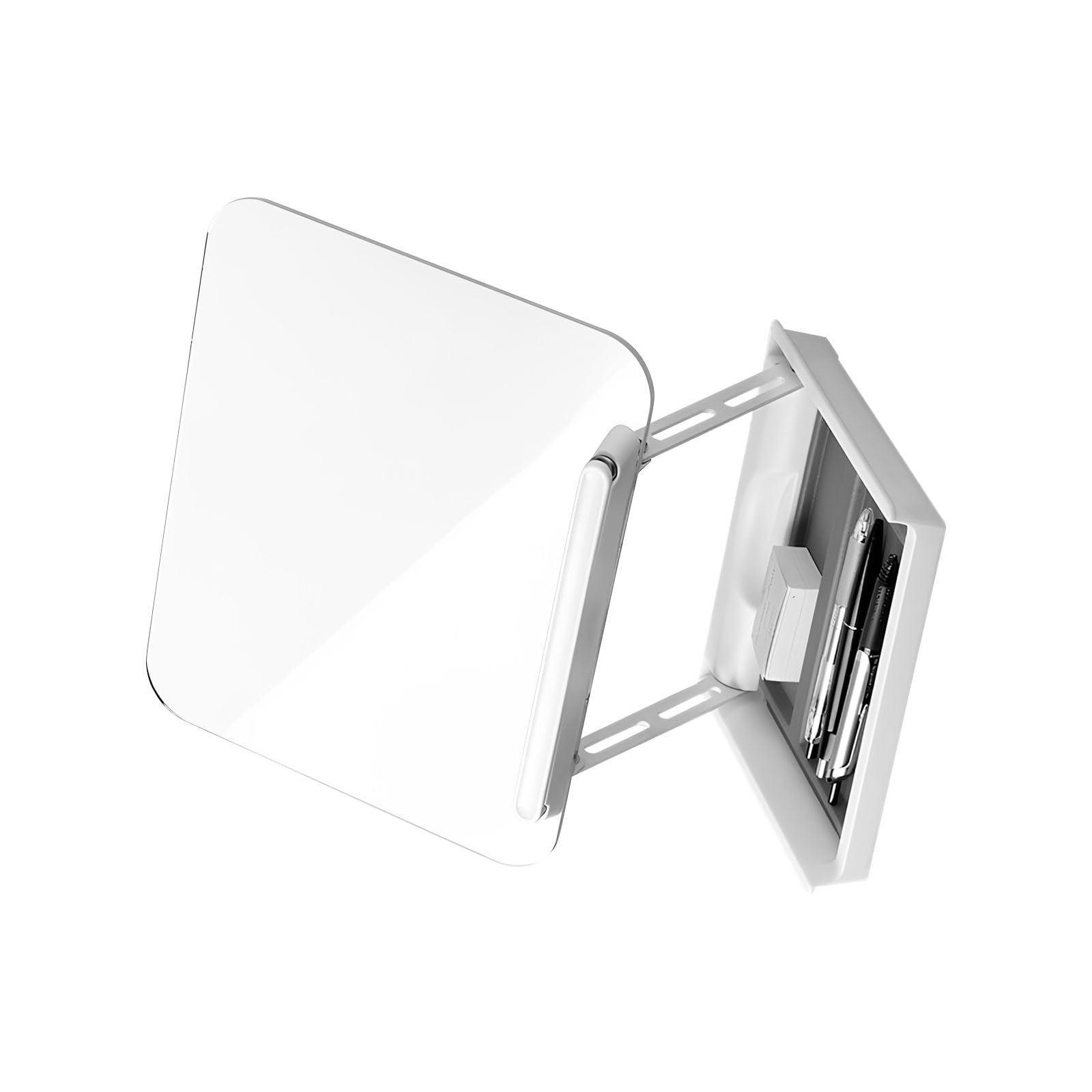 Supporto per libri in acrilico trasparente con cassetto nascosto regolabile per leggere lavori cucina, contenere tablet, libri cucina, accessori da scrivania