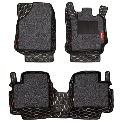 Elegant Mahindra Scorpio S11 Models Custom Fit 7D Car Floor/Foot/Mat (Black and White)