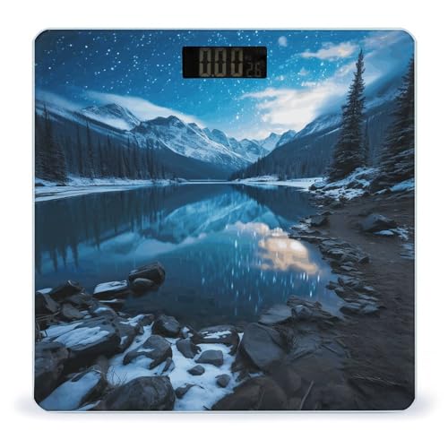 Báscula digital para baño con vidrio templado y pantalla LCD miniatura 1