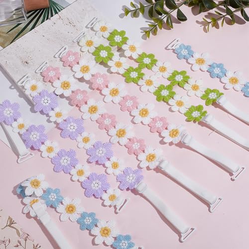 Image of FREEBLOSS 4 Pairs Decorative Floral Bra Straps Removable Invisible Bra Straps Replacement 4 Styles Adjustable Lingerie Strap for Women, 1-1.4 inch Wide