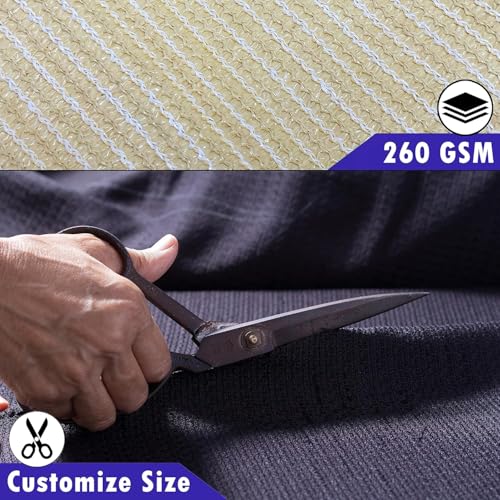 Image of ShadeMart 8' x 16' Pergola Sun Shade Grey Canopy Outdoor Replacement Cover with Grommets and Stainless SteeWeighted Rods for Patio, Carport, Garden (We Make Custom Size)