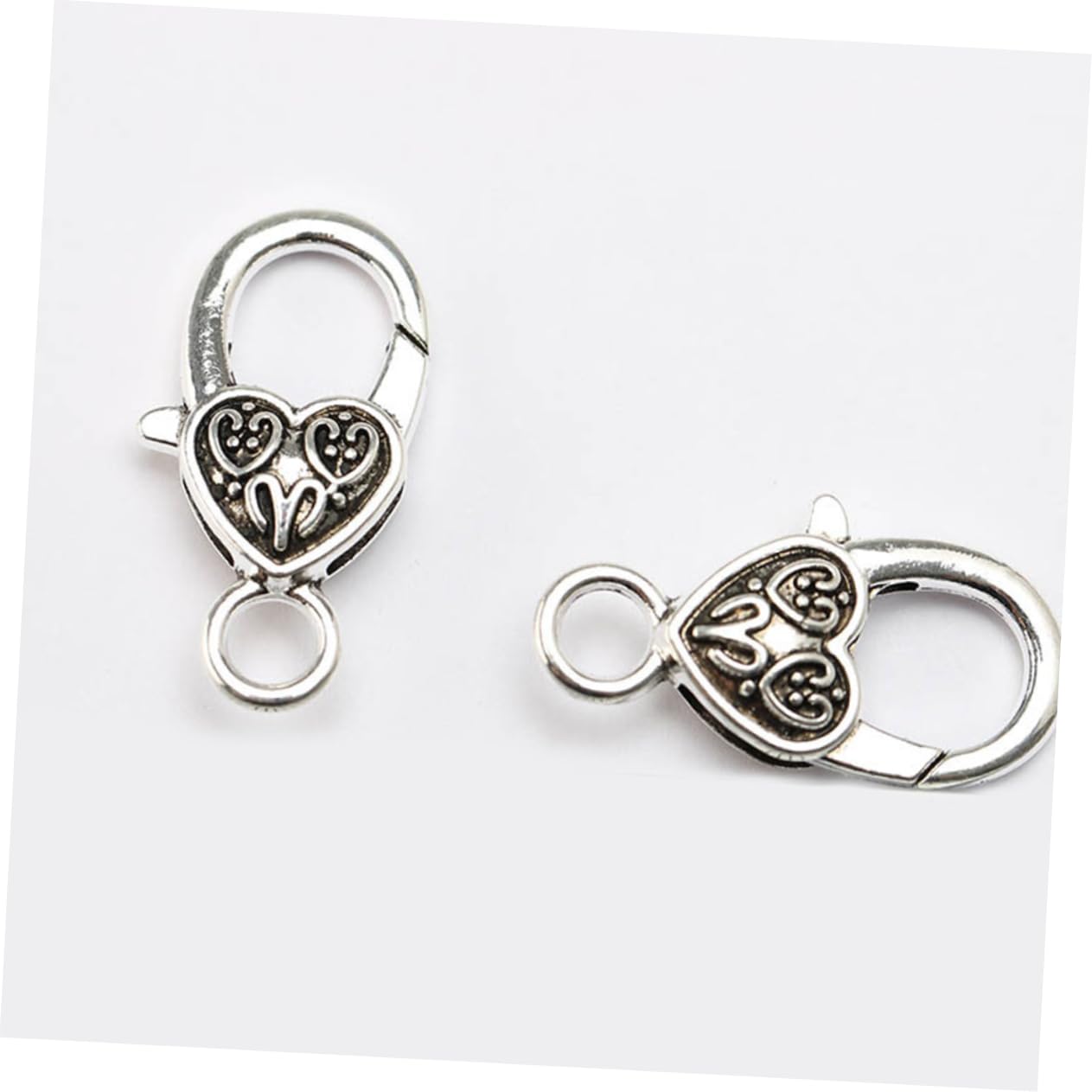 Operitacx Juego De 3 Cierres De Moda Para Collar Y Pulsera Con Forma De Corazón Cierre De Langosta Para Joyería (40 Unidades)