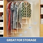 40" All Clear Garment Bags for Hanging Clothes, 12 Packs Suit Bags for Closet Storage, Plastic Waterproof Suit Cover Bags with Zipper for Coats, Jackets, Shirts (Set of 12)