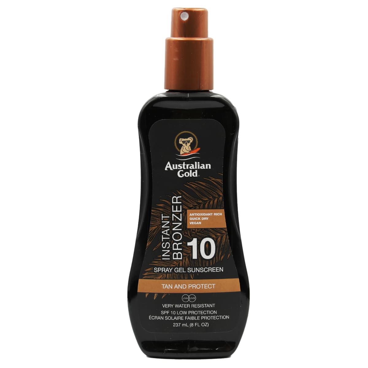 Australian Gold SPF 10 żel w sprayu plus bronzer, 1 opakowanie (1 x 237 ml)