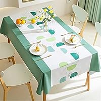 Chickwin Nappe PVC Rectangulaire Anti Taches, Plastique Nappes Toile Cirée Imperméable à Facile D'entretien Motif Nordique Pour Salle à Manger Party Jardin Picnic (140 * 140cm,Simple élégant
