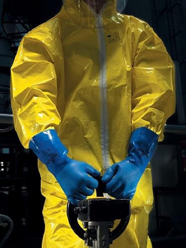 Showa Size 9 Blue Atlas Cotton Lined 1.3 Mm Cotton And Pvc Chemical Resistant Gloves, Large #TOP3