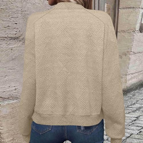 2025 Bomber Jacket Women Textured Lightweight Zip Up Jackets Casual Stand Collar Zipper Coat Fall Fashion Outerwear Top4