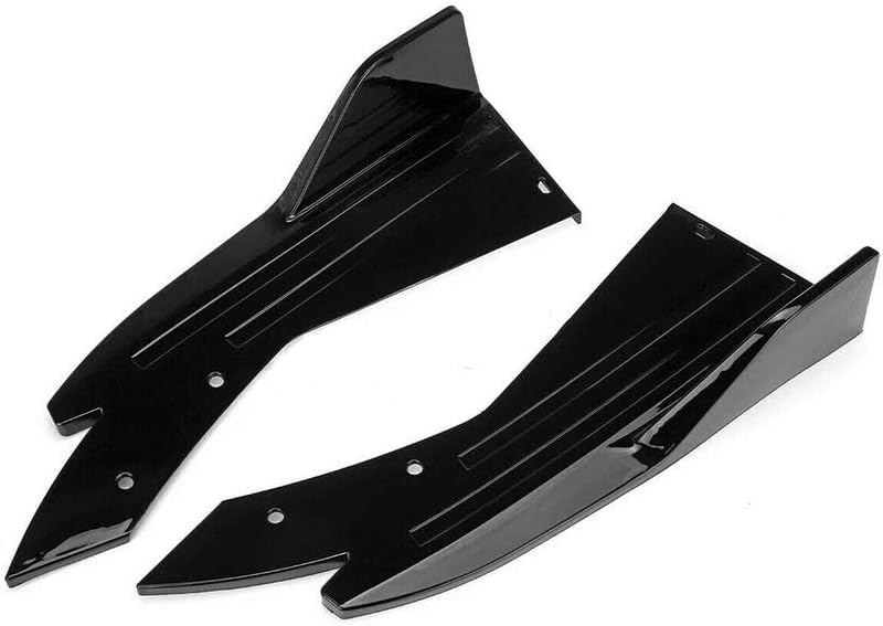 NINTE Rear Bumper Splitter Universal Fit 2 Pieces ABS Gloss Black Wrap Angle Diffuser Guard Fender Protection