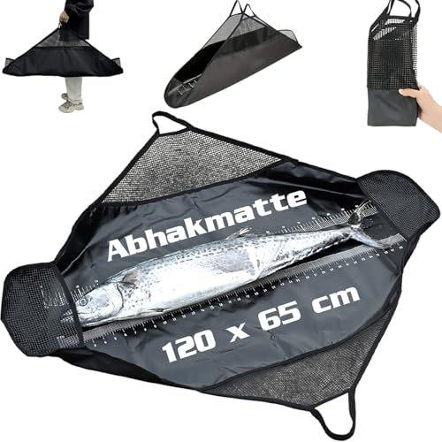 Zzxker Abhakmatte Angeln mit Maßband Abhakmatte Karpfen mit Griffen für Transport und Gewicht Kompakte Wasserabweisend Abhakmatte für Raubfisch für Große Barsche Karpfen Welse (A-120x65cm)