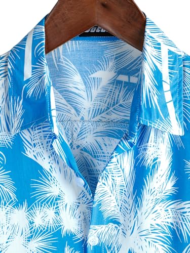 Image of JOTOOK Mens Hawaiian Shirt Short Sleeve Button Down Tropical Shirts Casual Floral Summer Beach Shirt
