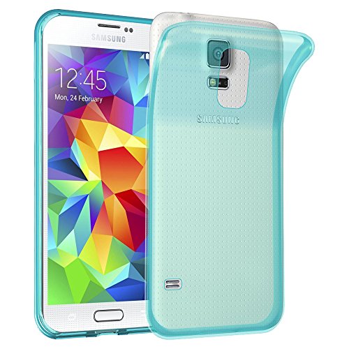 Cadorabo Funda para Samsung Galaxy S5 S5 Neo en Transparente AZL Cubierta Proteccon de Silicona TPU Delgada e Flexible con Antichoque Gel Case Cover Carcasa Ligera
