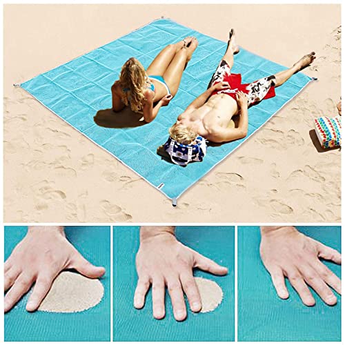 Manta de playa impermeable NIC sin arena: alfombrilla portátil azul 4