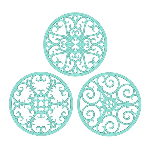 Trivets for Hot Dishes Silicone Trivet Trivets for Hot Pots and Pans Heat Resistant Non Slip Hot Pad for Kitchen Pot Holders Teapot Coaster Turquoise