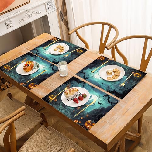 Sets de table de vacances verts style gothique pour décoration de fête et repas - 5