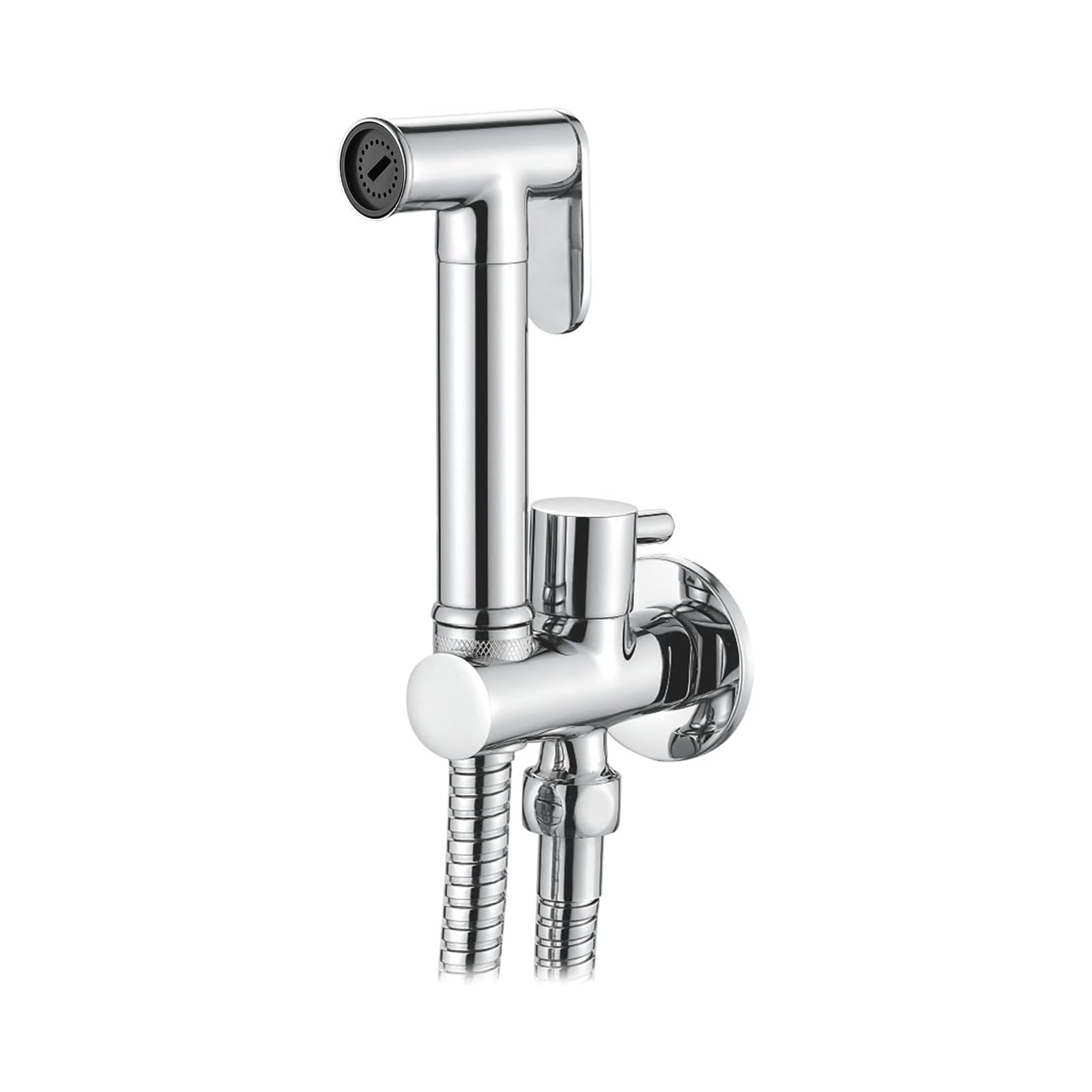 Ibergrif M22015r Concealed Handheld Bidet Sprayer Kit, Muslim Bidet Spray With Shattaf Sprayer, Shower Hose, Single Cold Water Only, Chrome, Silv