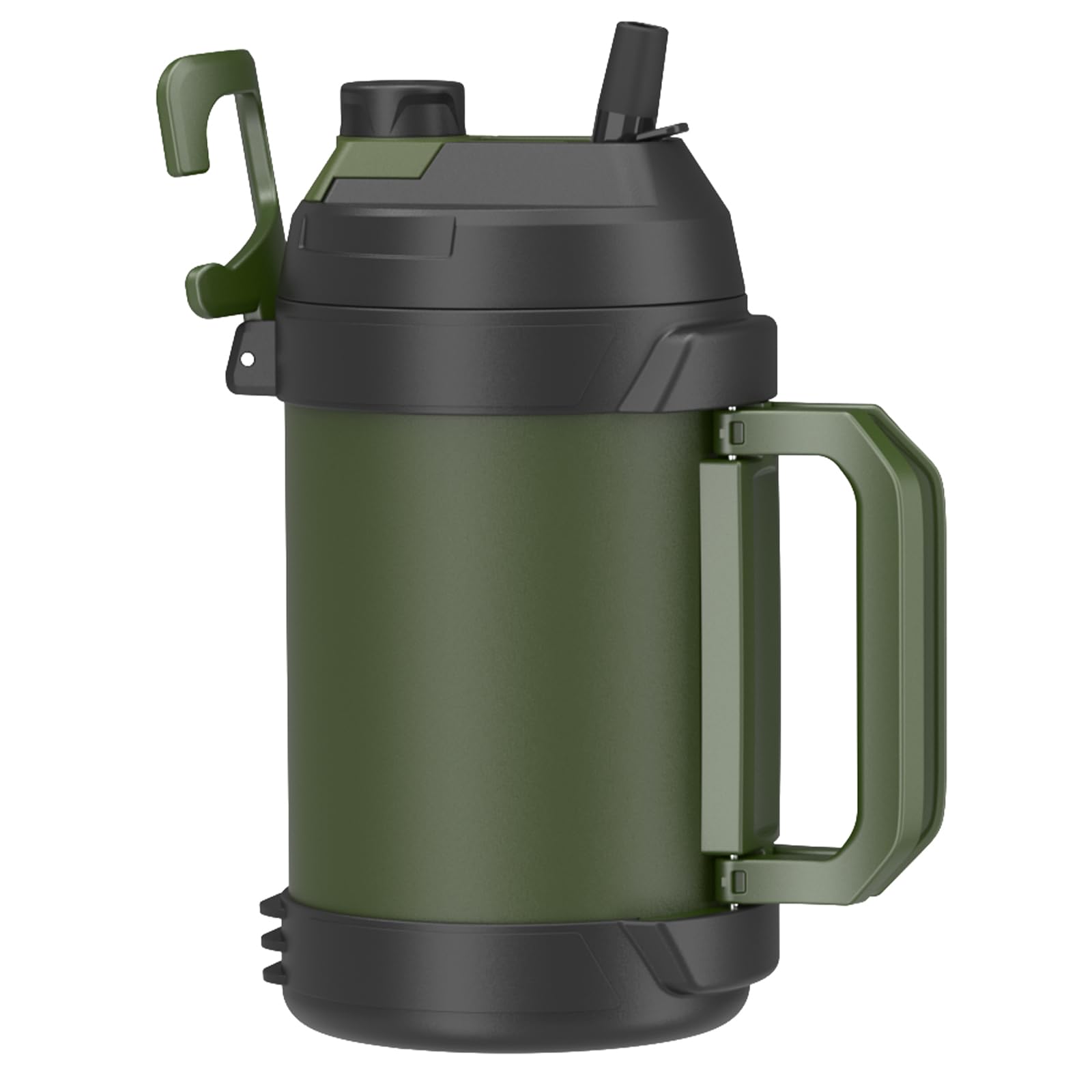 Zukro 1 Gallon Water Jug, Leak Proof One Gallon Jug With Straw and Spout, No Sweat Wide Mouth Stainless Steel Insulated 128 oz Sport Water Bottle with Handle for Outdoors, Keep Cold 48 Hours, Green