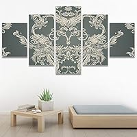 SIGNWIN 5 Panel Canvas Wall Art Modern Art Abstract Contemporary Edgy Mixed Media Multicolor Patterns for Home Decorations Ready to Hang - 60