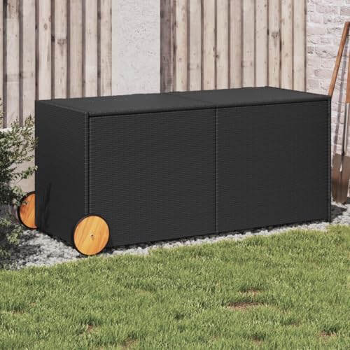 SKTQYQO Garden Storage Box Black Patio Deck Container Deck Box for Garden Balcony