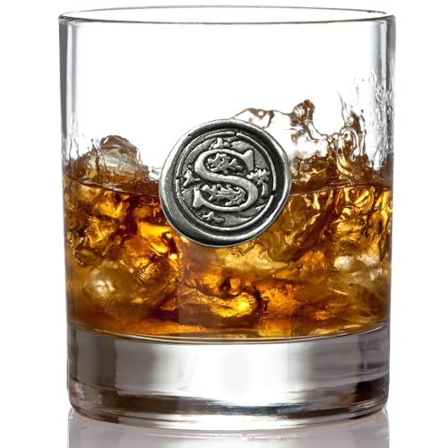 English Pewter Copany Regal Stag Whisky Tubler Glass With Pewter Base