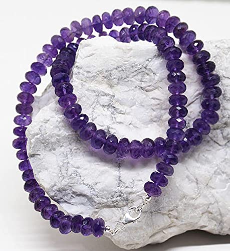 Collier améthyste naturelle 8mm-9mm, le bijou en pierres violettes pour vos soirées