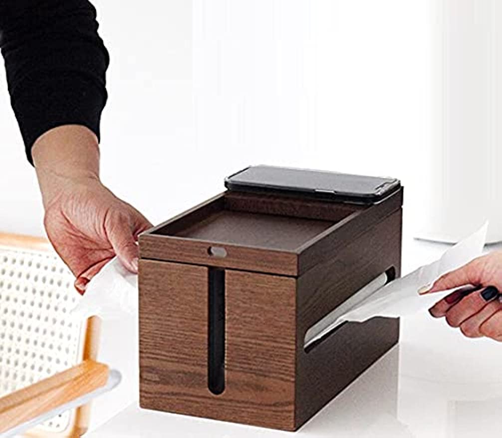 Amazon｜木製 ケーブルボックス ウッド リモコン デスク 整理