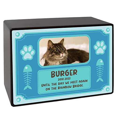 Royal Matter Custom Pet Keepsake Urns for Cats, Wooden Box for Pet Ashes with Photo for Your Beloved Pets, Pet Cremation Urns as Sympathy Gifts for Pet Lovers - Small, 6