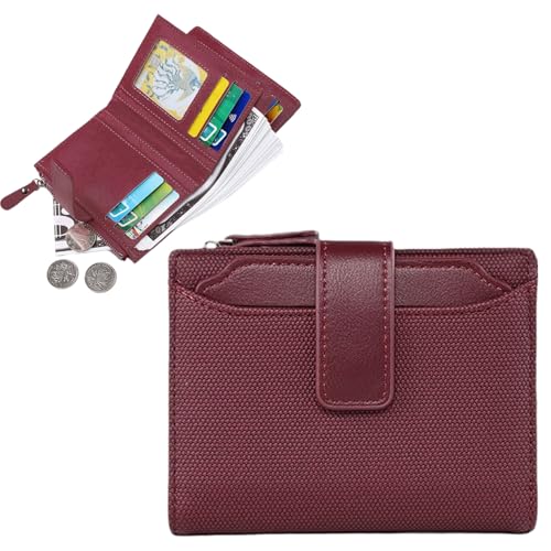 Piccolo portafoglio per donne pelle PU con multi-compartimenti mini borsetta con cerniera per monete carte e banconote ..