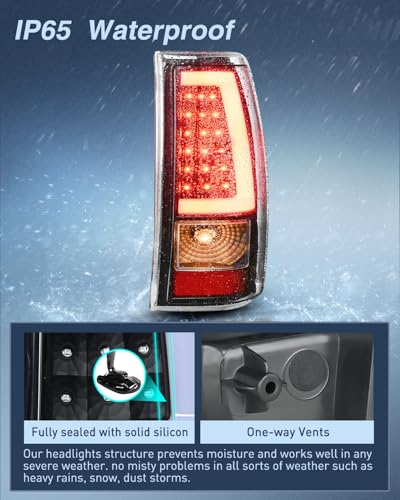 Image of Nilight Taillight Assembly Compatible with 2003-2006 Chevy Silverado Pair