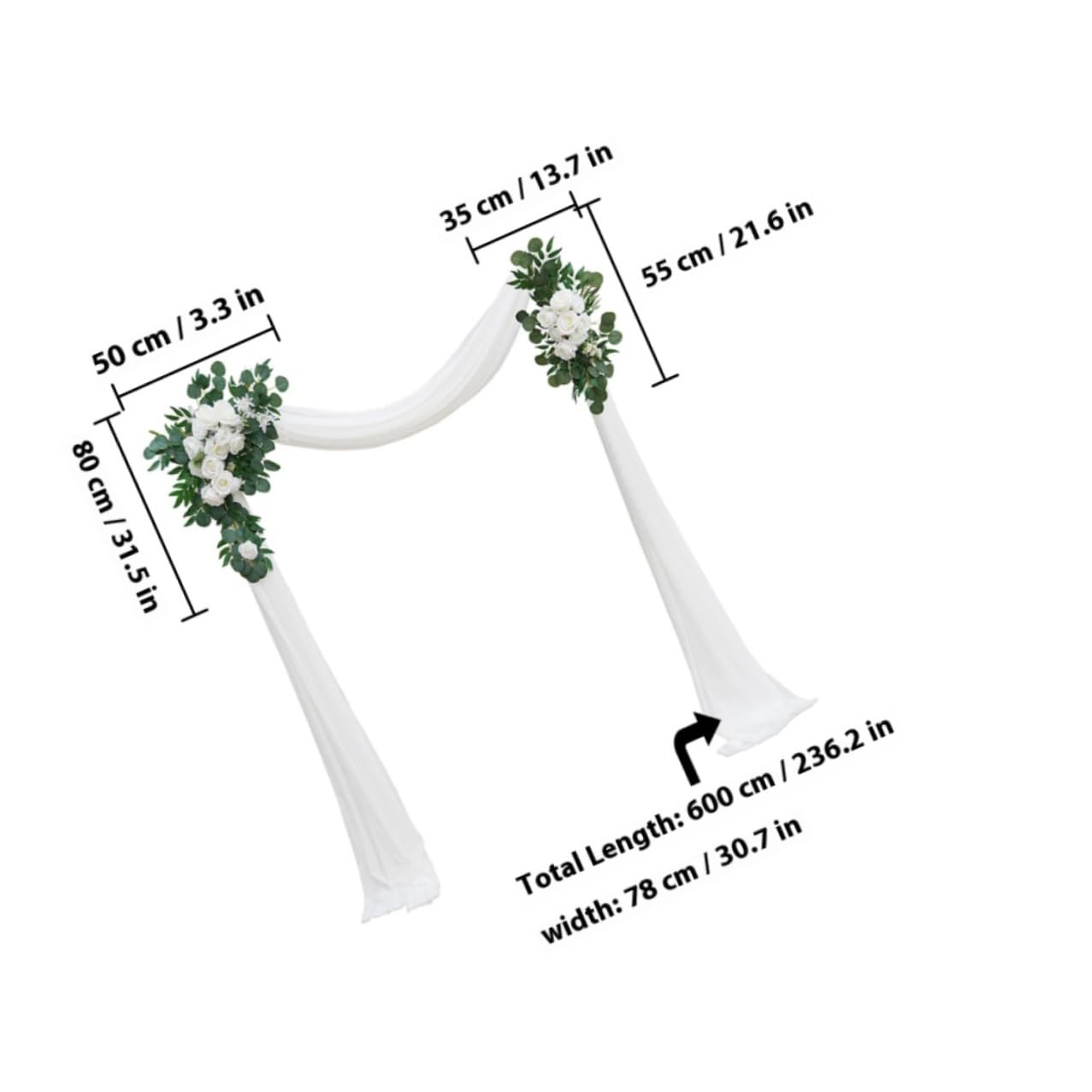 Set di Artificiali in Drappo in Garza per Decorazioni Matrimonio, Facile da Curare Composizioni Floreali Eleganti
