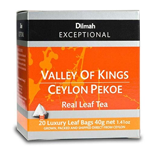 Dilmah Valley of Kings Ceylon Pekoe 20 Tea Bags - Dilmah Exceptional Range Tea in Luxury Leaf Bags Pure Ceylon Tea Box