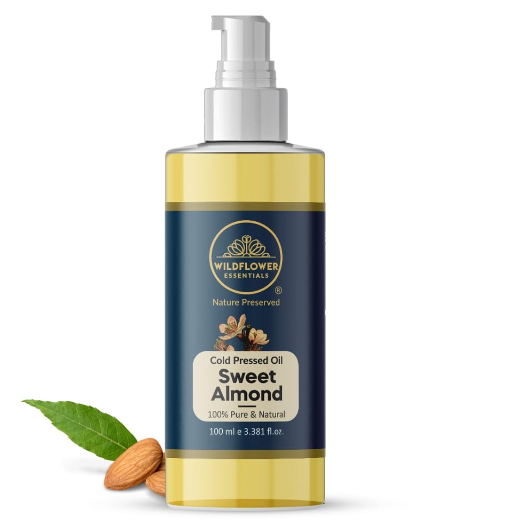 Wildflower Essentials 100% Pure & Natural Cold Pressed Sweet Almond Baby Massage Oil For Hair, Skin, Body 100ml-picture-55